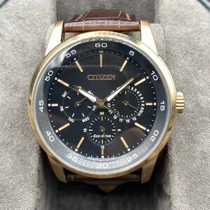 Citizen Eco-Drive Corso Classic Men’s Watch 8729-S093040 Gold Tone Leather